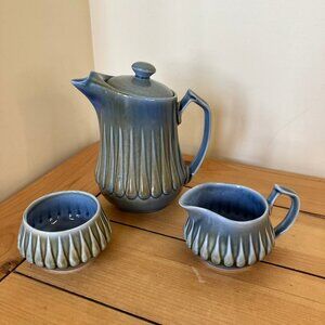 Irish Pottery Coffee Pot Tea Set Sugar Bowl & Creamer Ceramic Made in Ireland